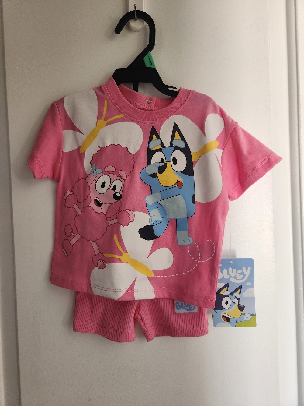 Bluey Pink Girls' Matching Set - Pink Tee & Shorts